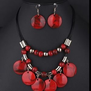 Red Acrylic necklace set